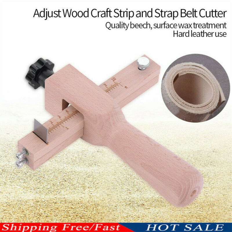 Adjustable Wooden Leather Strap Cutter Tool by HitMyNeed