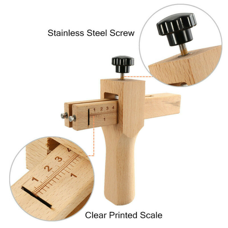 Adjustable Wooden Leather Strap Cutter Tool by HitMyNeed