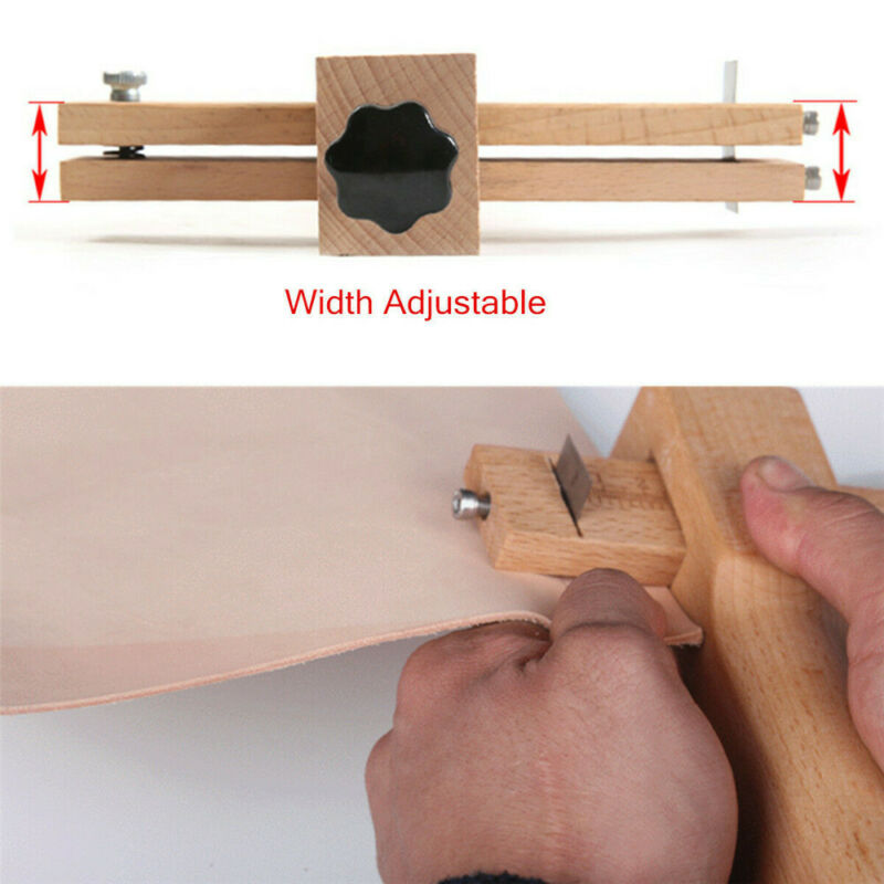 Adjustable Wooden Leather Strap Cutter Tool by HitMyNeed