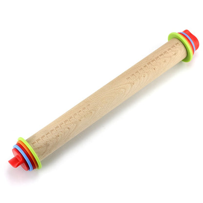 Adjustable Wooden Rolling Pin with Thickness Guide by HitMyNeed