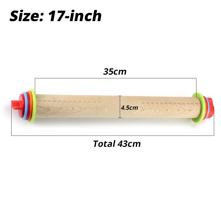 Adjustable Wooden Rolling Pin with Thickness Guide by HitMyNeed