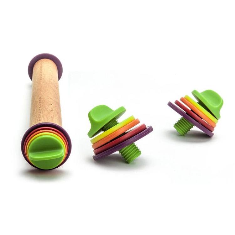 Adjustable Wooden Rolling Pin with Thickness Rings by HitMyNeed