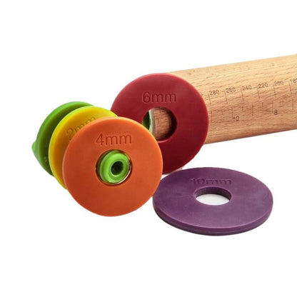 Adjustable Wooden Rolling Pin with Thickness Rings by HitMyNeed