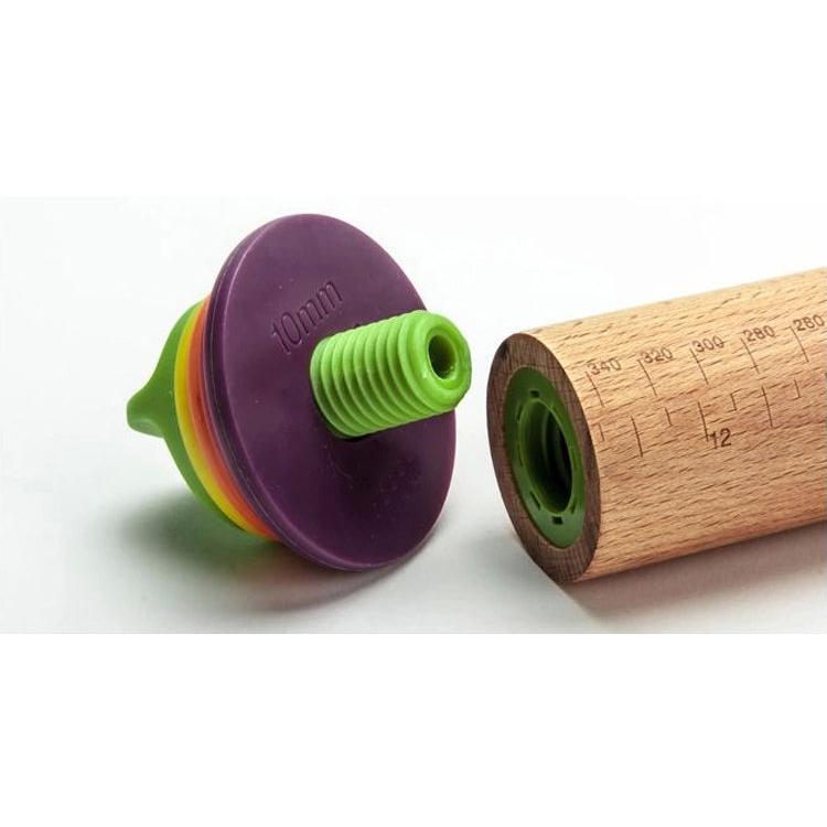 Adjustable Wooden Rolling Pin with Thickness Rings by HitMyNeed
