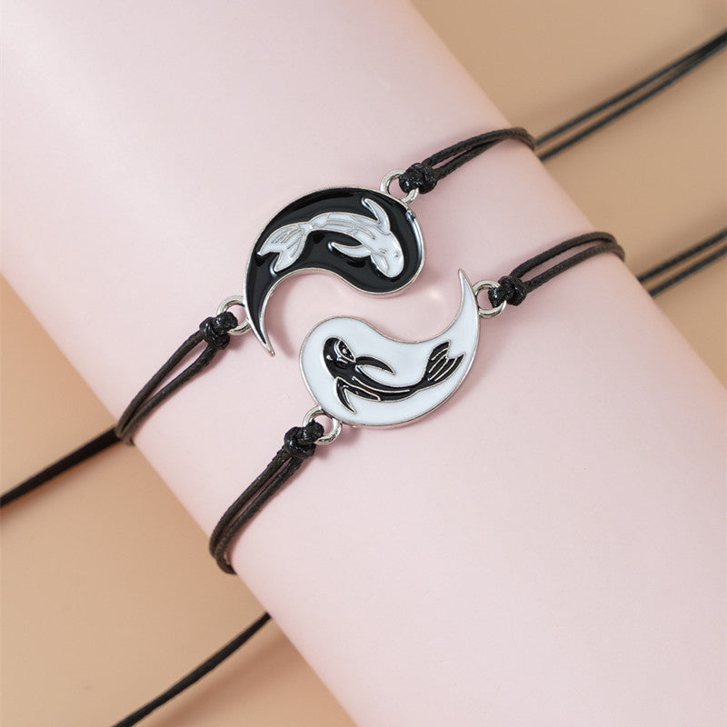 Adjustable Yin and Yang Friendship Bracelet Set by HitMyNeed
