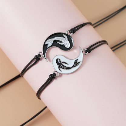 Adjustable Yin and Yang Friendship Bracelet Set by HitMyNeed