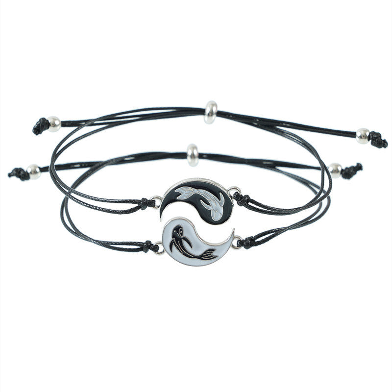 Adjustable Yin and Yang Friendship Bracelet Set by HitMyNeed