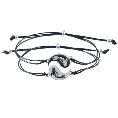Adjustable Yin and Yang Friendship Bracelet Set by HitMyNeed