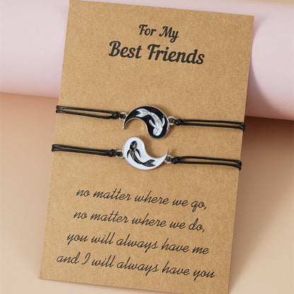 Adjustable Yin and Yang Friendship Bracelet Set by HitMyNeed