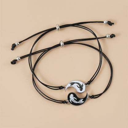 Adjustable Yin and Yang Friendship Bracelet Set by HitMyNeed