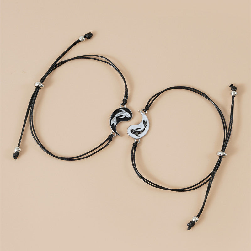 Adjustable Yin and Yang Friendship Bracelet Set by HitMyNeed