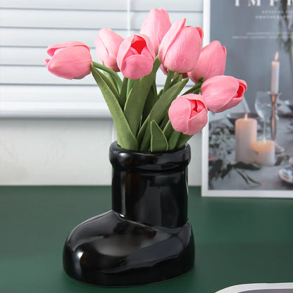 Adorable Ceramic Boot Vase for Flowers & Décor by HitMyNeed