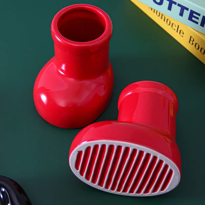 Adorable Ceramic Boot Vase for Flowers & Décor by HitMyNeed