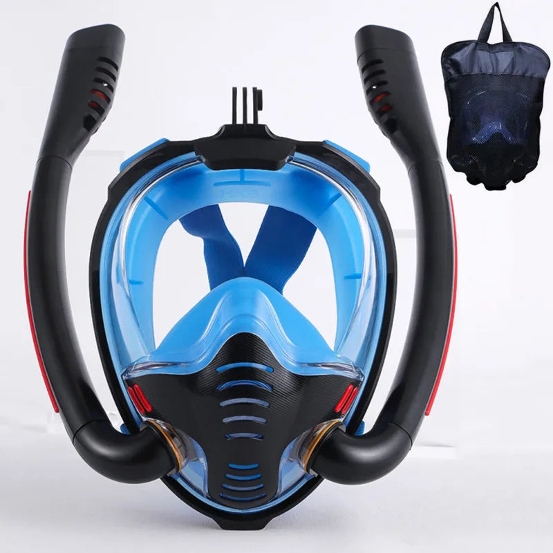 Adult Full Dry Double Tube Snorkeling Mask by HitMyNeed