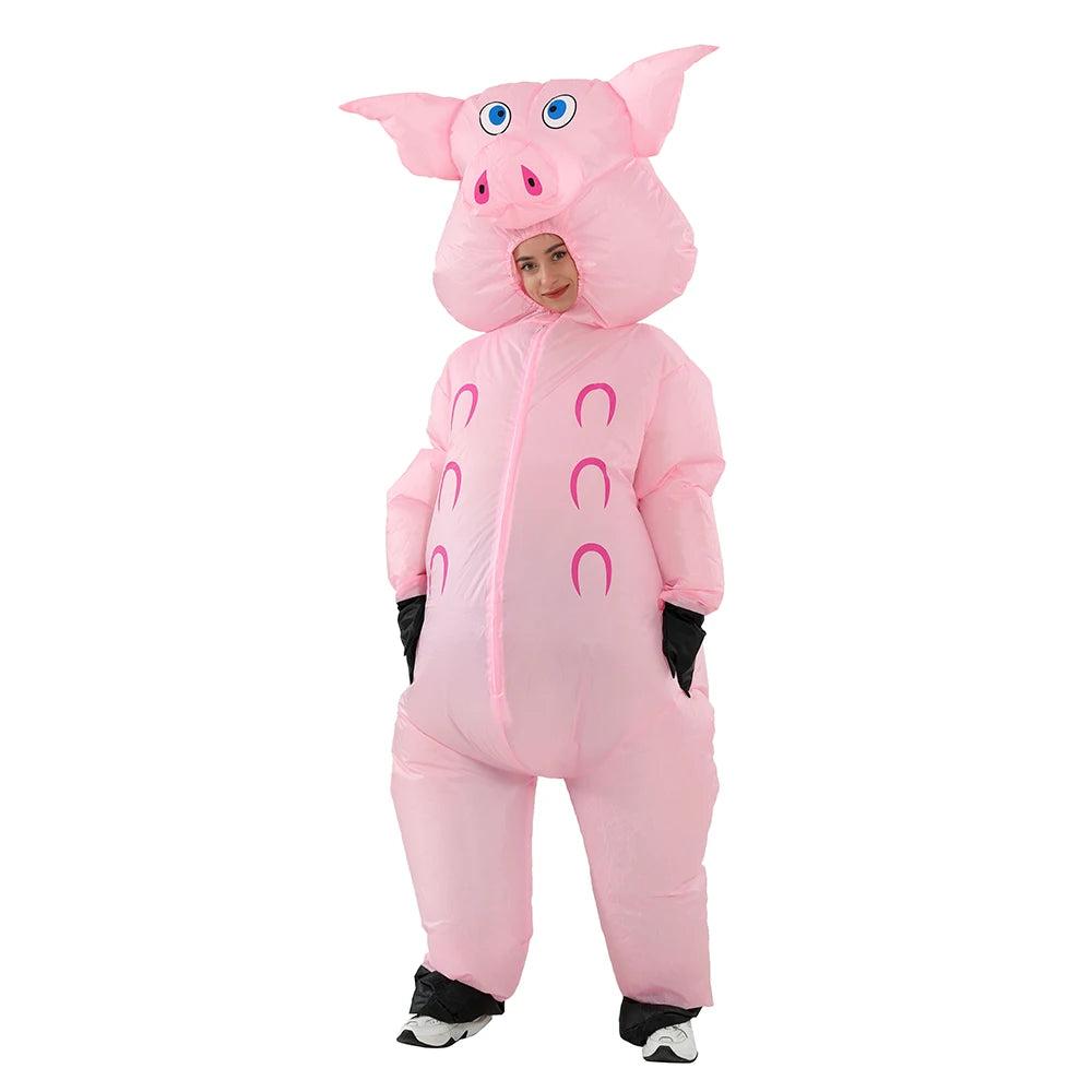 Adult Inflatable Pink Pig Mascot Costume by HitMyNeed