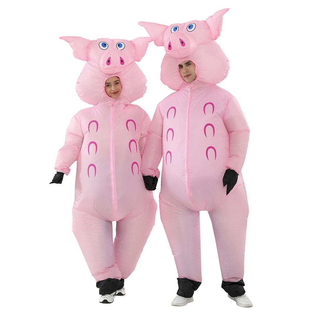 Adult Inflatable Pink Pig Mascot Costume by HitMyNeed