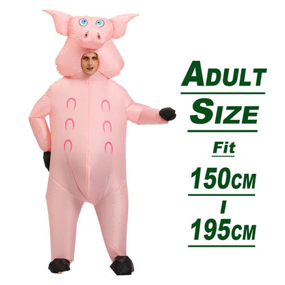Adult Inflatable Pink Pig Mascot Costume by HitMyNeed