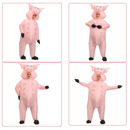 Adult Inflatable Pink Pig Mascot Costume by HitMyNeed