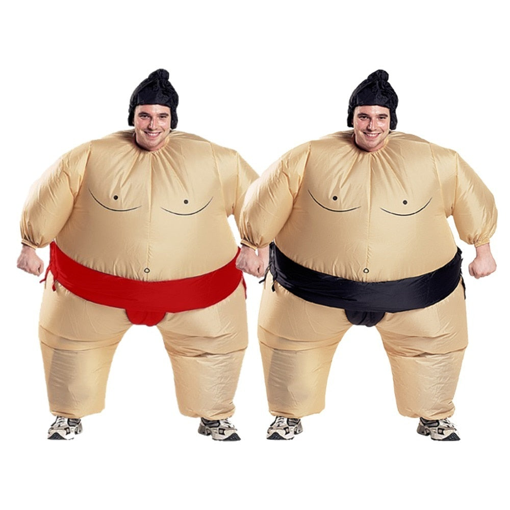 Adult Inflatable Sumo Wrestler Costume with Fan by HitMyNeed