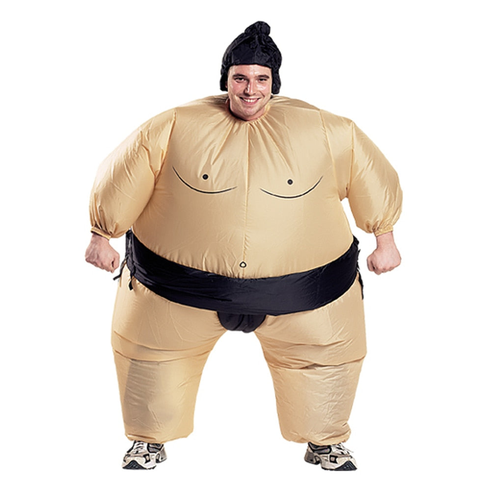 Adult Inflatable Sumo Wrestler Costume with Fan by HitMyNeed