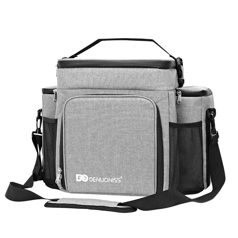 Adult Insulated Fitness Lunch Bag with Shoulder Strap gray by HitMyNeed