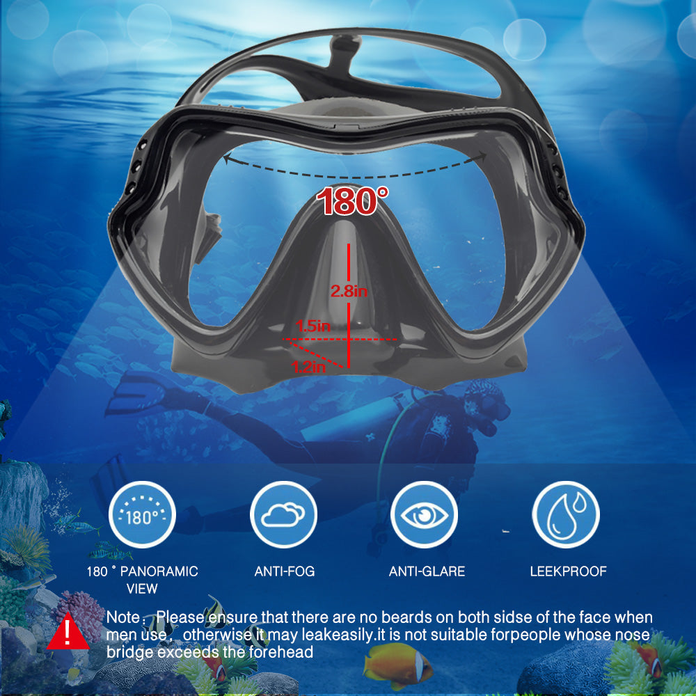 Adult Scuba Diving Mask and Snorkel Set Anti-Fog by HitMyNeed