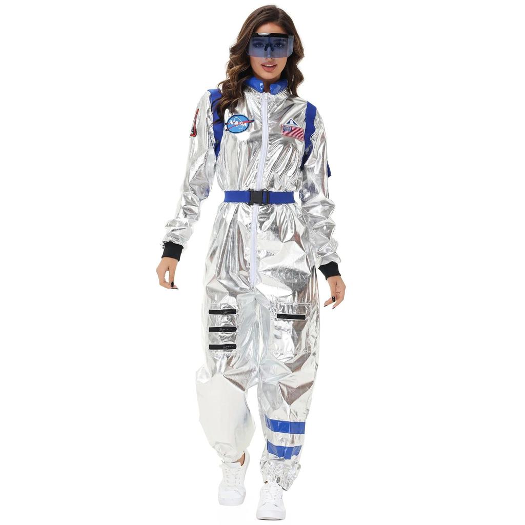 Adult Silver Astronaut Space Jumpsuit Costume by HitMyNeed