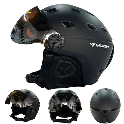 Adult Ski Helmet with Integrated Goggles PC+EPS Shell by HitMyNeed
