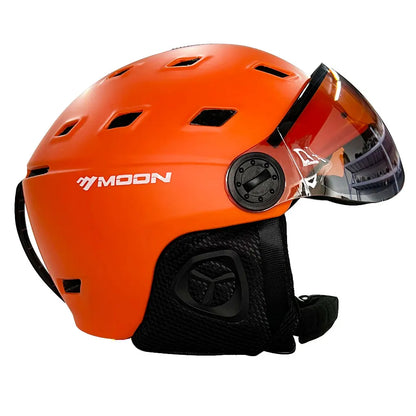 Adult Ski Helmet with Integrated Goggles PC+EPS Shell by HitMyNeed