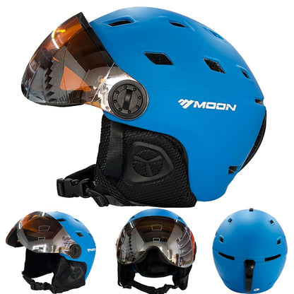 Adult Ski Helmet with Integrated Goggles PC+EPS Shell by HitMyNeed