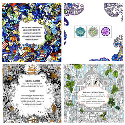Adult Stress Relief Coloring Books Set (4 Pack) by HitMyNeed