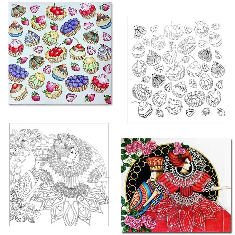 Adult Stress Relief Coloring Books Set (4 Pack) by HitMyNeed