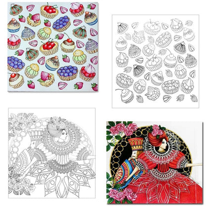 Adult Stress Relief Coloring Books Set (4 Pack) by HitMyNeed