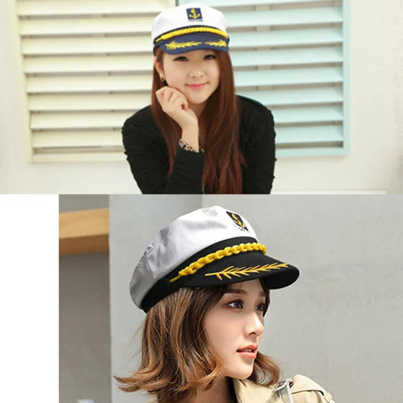Adult Yacht Sailor Captain Hat Adjustable Unisex by HitMyNeed