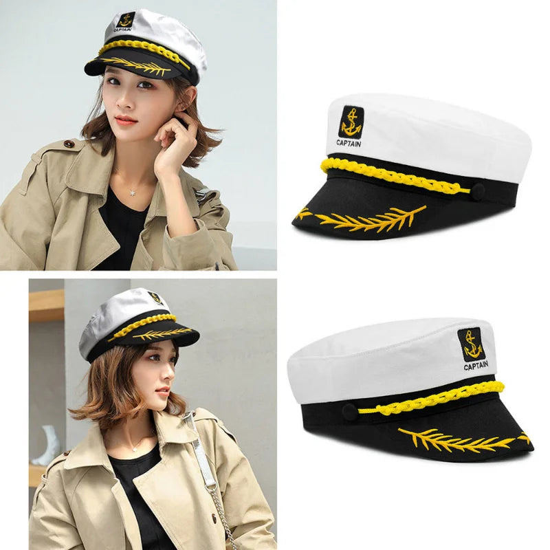 Adult Yacht Sailor Captain Hat Adjustable Unisex by HitMyNeed