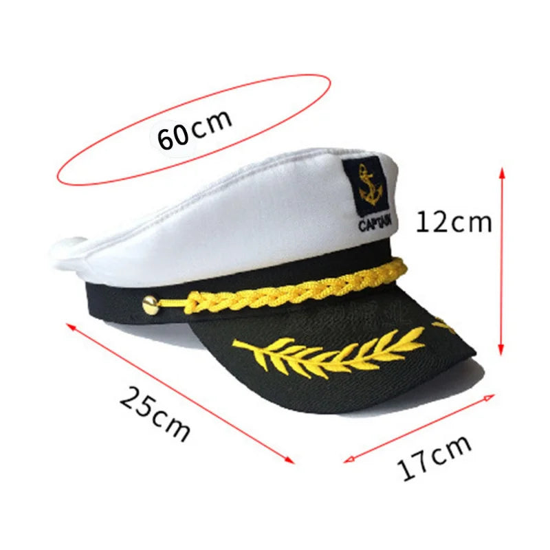 Adult Yacht Sailor Captain Hat Adjustable Unisex by HitMyNeed