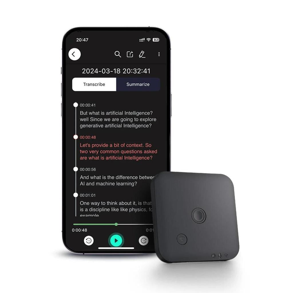 AI Voice & Call Recorder with 64GB and 102-Language Text by HitMyNeed