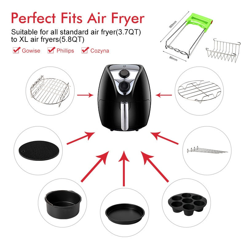 Air Fryer Accessories 6‑Piece Cooking Set, 4.2L by HitMyNeed