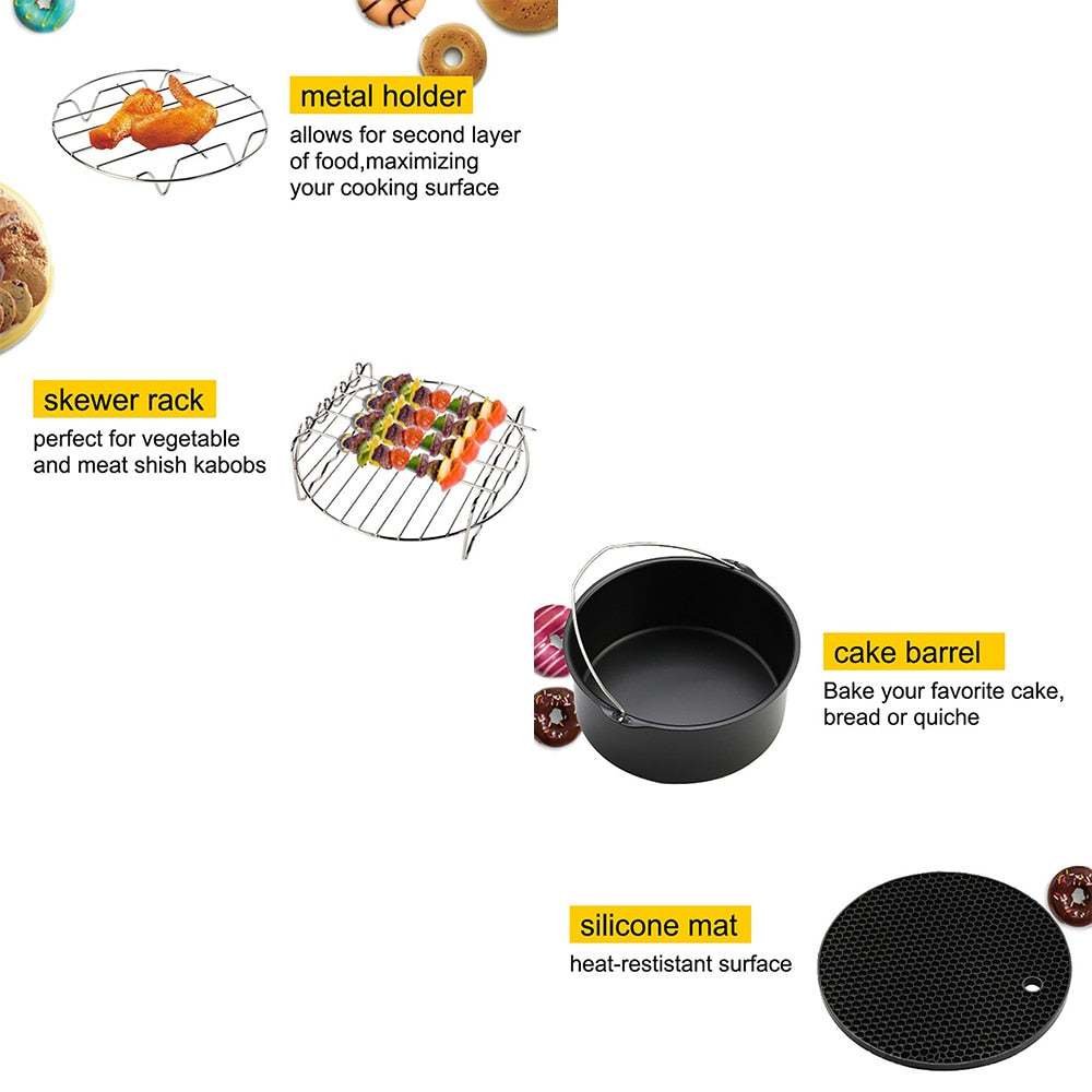 Air Fryer Accessories 6‑Piece Cooking Set, 4.2L by HitMyNeed