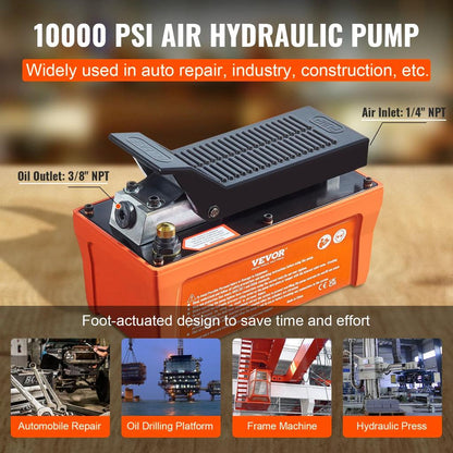Air Hydraulic Foot Pump 10,000 PSI, 1.6L Reservoir by HitMyNeed
