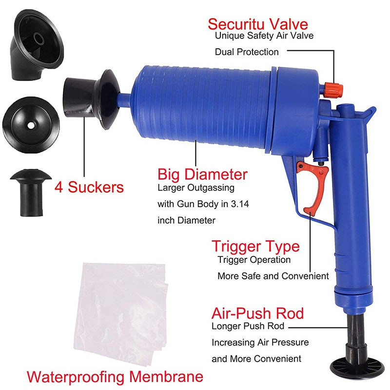 Air-Powered Toilet Plunger Drain Blaster Gun by HitMyNeed