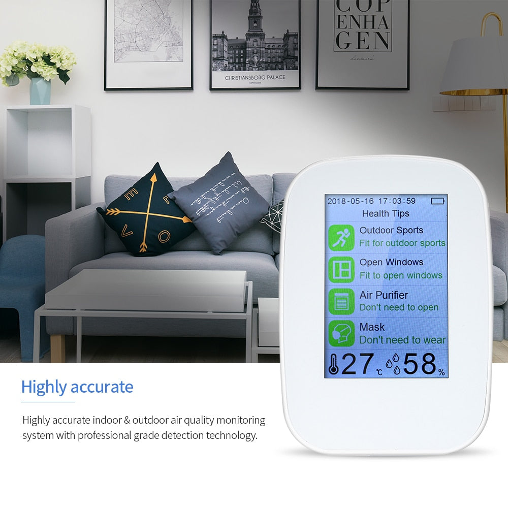 Air Quality Monitor with CO2, PM2.5 & TVOC Sensors by HitMyNeed