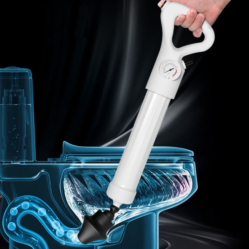 Air Toilet Plunger with Pressure Pump Gauge by HitMyNeed