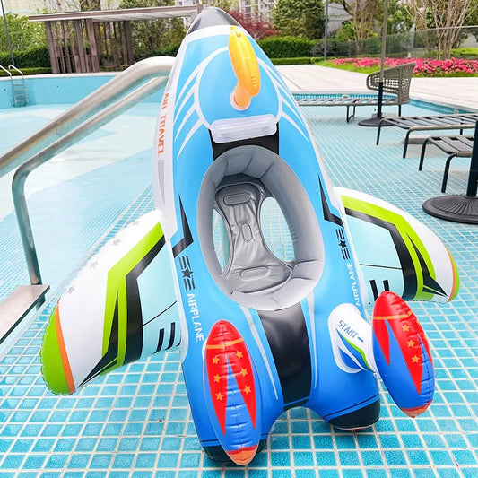 Aircraft Baby Swim Ring Seat with Water Gun by HitMyNeed