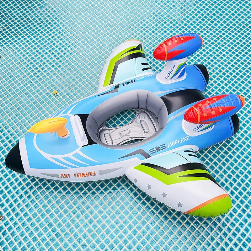 Aircraft Baby Swim Ring Seat with Water Gun by HitMyNeed