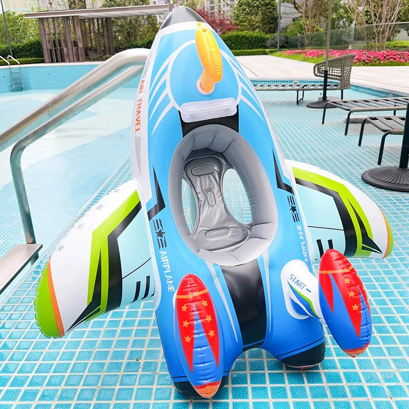 Aircraft Baby Swim Ring Seat with Water Gun by HitMyNeed