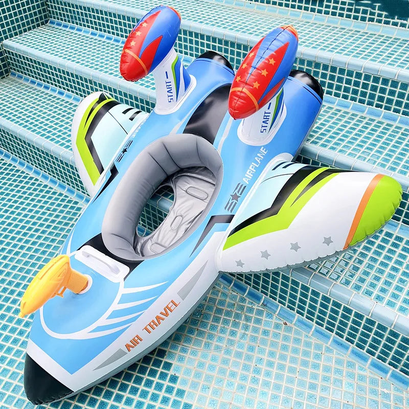 Aircraft Baby Swim Ring Seat with Water Gun by HitMyNeed