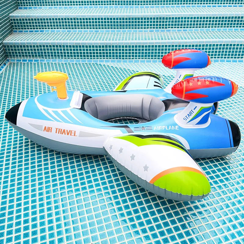 Aircraft Baby Swim Ring Seat with Water Gun by HitMyNeed