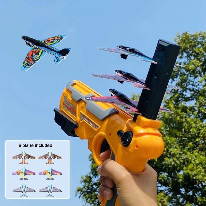 Airplane Launcher Gun with 6 Foam Planes by HitMyNeed