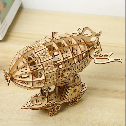 Airship 3D Wooden Car Puzzle Mechanical Model Kit by HitMyNeed